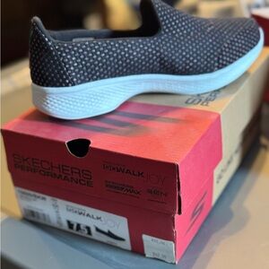 Skechers GOwalk Joy Black and White Slip-Ons